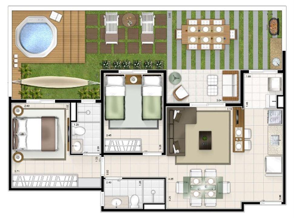 Planta giardino 2 quartos 87m² | Sttilo Clube Residence – Nova Parnamirim - Parnamirim - Rio Grande do Norte Planta giardino 2 quartos 87m² | Sttilo Clube Residence – Apartamento na Nova Parnamirim - Parnamirim - Rio Grande do Norte