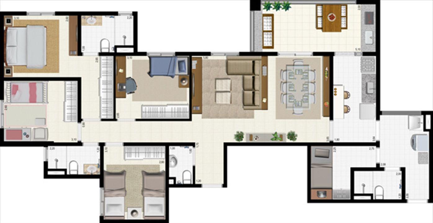 Planta 117 m² | L´Acqua Condominium Club – Neópolis - Natal - Rio Grande do Norte Planta 117 m² | L´Acqua Condominium Club – Apartamento em Neópolis - Natal - Rio Grande do Norte