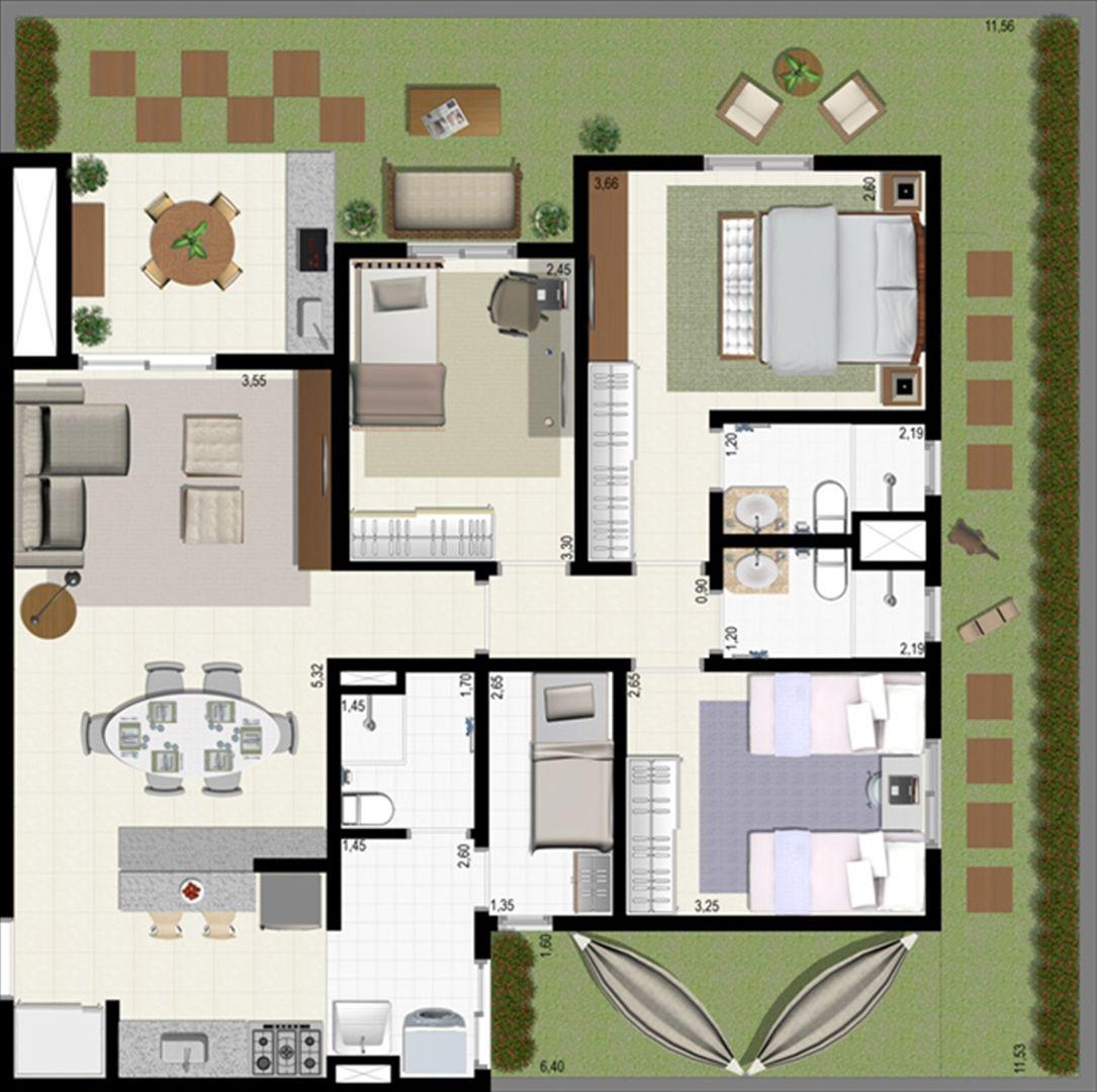 Planta giardino 140 m² A | L´Acqua Condominium Club – Apartamento em  Neópolis - Natal - Rio Grande do Norte