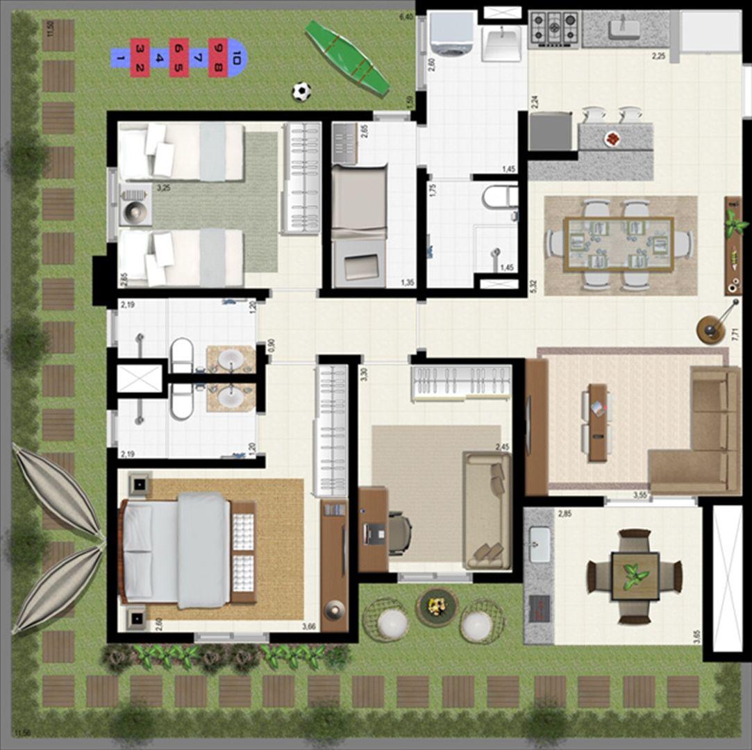 Planta giardino 140 m² B | L´Acqua Condominium Club – Apartamento em  Neópolis - Natal - Rio Grande do Norte