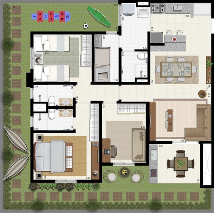 Planta giardino 140 m² B | L´Acqua Condominium Club – Neópolis - Natal - Rio Grande do Norte Planta giardino 140 m² B | L´Acqua Condominium Club – Apartamento em Neópolis - Natal - Rio Grande do Norte