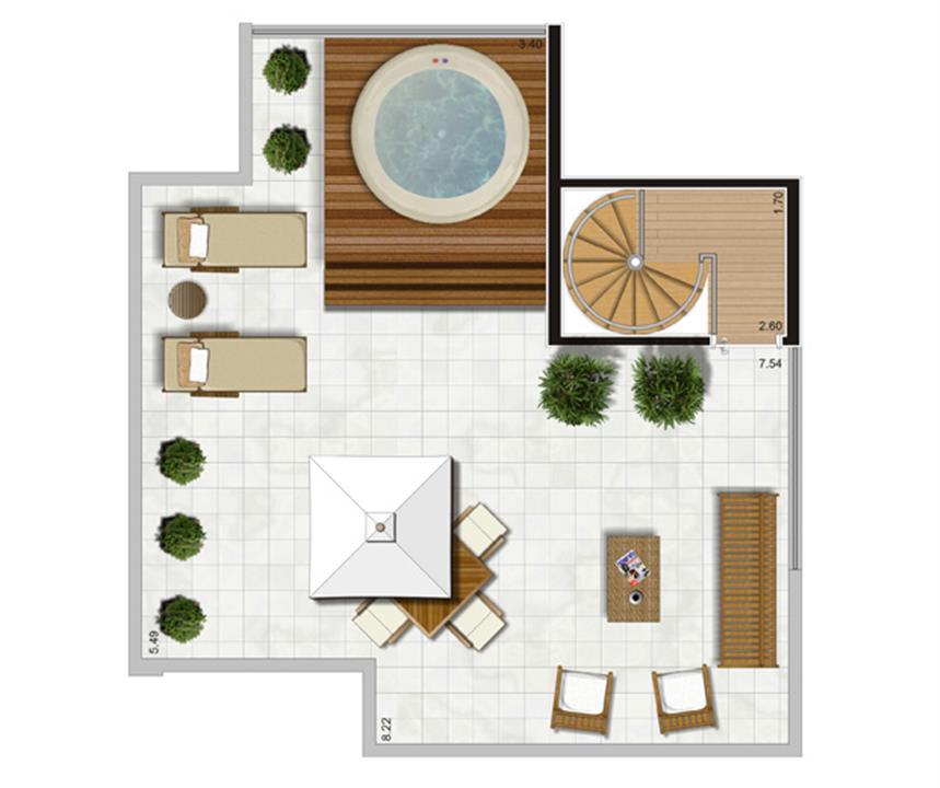 Planta Duplex Superior - 116,5m² Privativos | Andalus by Cyrela – Morumbi - São Paulo - São Paulo Planta Duplex Superior - 116,5m² Privativos | Andalus by Cyrela – Apartamento no Morumbi - São Paulo - São Paulo