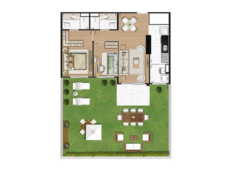 Planta Giardino - 120,5m² Privativos | Andalus by Cyrela – Morumbi - São Paulo - São Paulo Planta Giardino - 120,5m² Privativos | Andalus by Cyrela – Apartamento no Morumbi - São Paulo - São Paulo