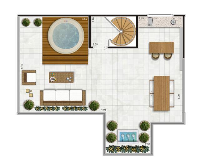 Planta Piso Superior Duplex - 122m² Privativos | Andalus by Cyrela – Apartamento no  Morumbi - São Paulo - São Paulo