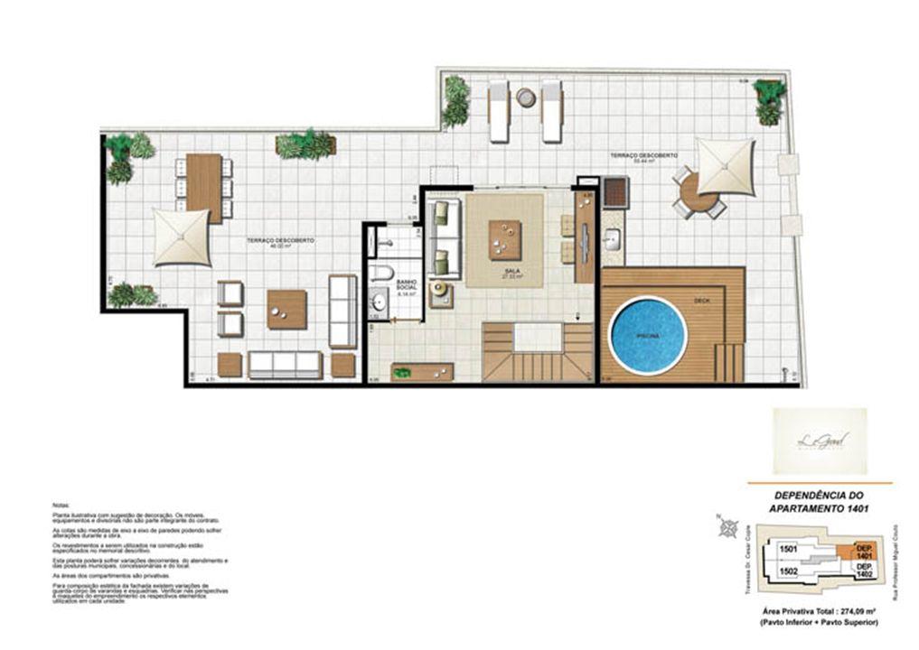 Cobertura superior - 4 quartos - 274 m² | Le Grand Miguel Couto – Jardim Icaraí - Niterói - Rio de Janeiro Cobertura superior - 4 quartos - 274 m² | Le Grand Miguel Couto – Apartamento no Jardim Icaraí - Niterói - Rio de Janeiro