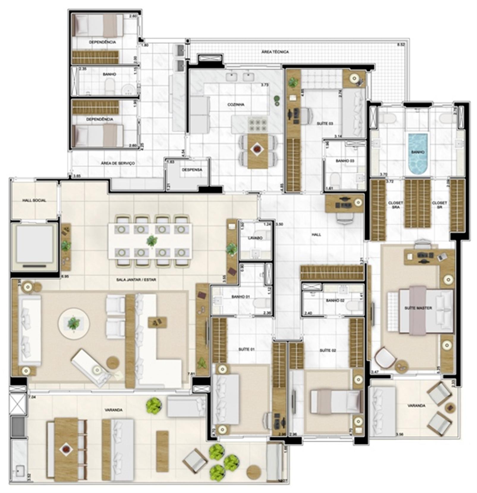 Planta Tipo 282 m² | Infinity Areia Preta – Areia Preta - Natal - Rio Grande do Norte Planta Tipo 282 m² | Infinity Areia Preta – Apartamento na Areia Preta - Natal - Rio Grande do Norte