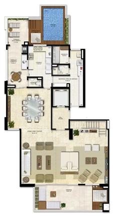 Opção 1 - duplex (PiscinaEspaço Zen) - 330 m² de área privativa | Vitrine Umarizal – Apartamento em  Umarizal  - Belém - Pará