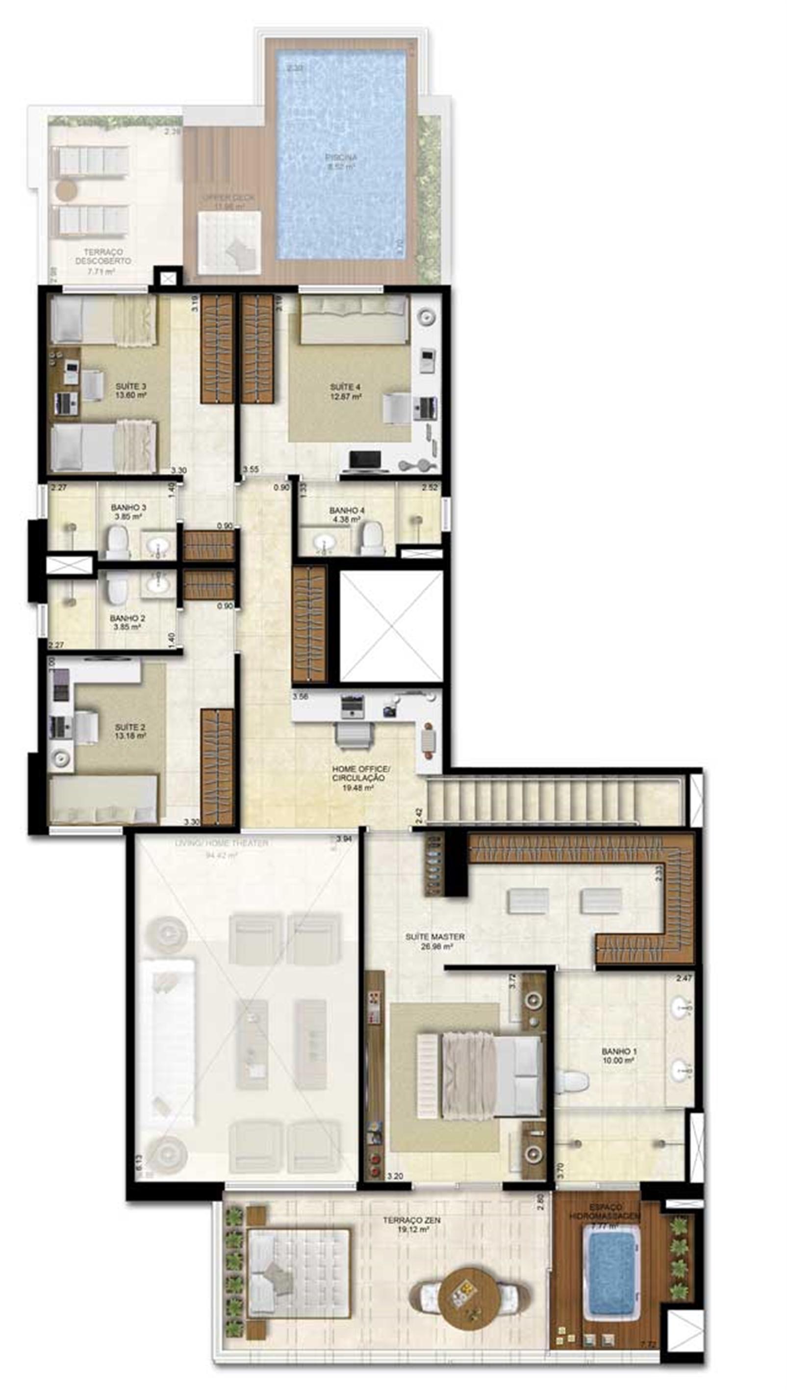 Opção 2 - duplex - 330 m² de área privativa | Vitrine Umarizal – Umarizal - Belém - Pará Opção 2 - duplex - 330 m² de área privativa | Vitrine Umarizal – Apartamento em Umarizal - Belém - Pará