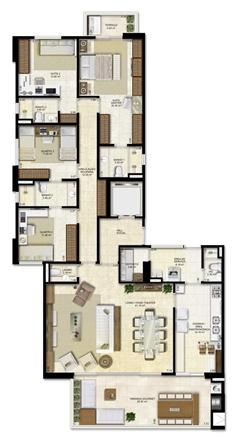 Opção de planta com 3 suítes Suíte master + Banheiro Sr. e Sra - 183 m² de área privativa | Vitrine Umarizal – Apartamento em  Umarizal  - Belém - Pará