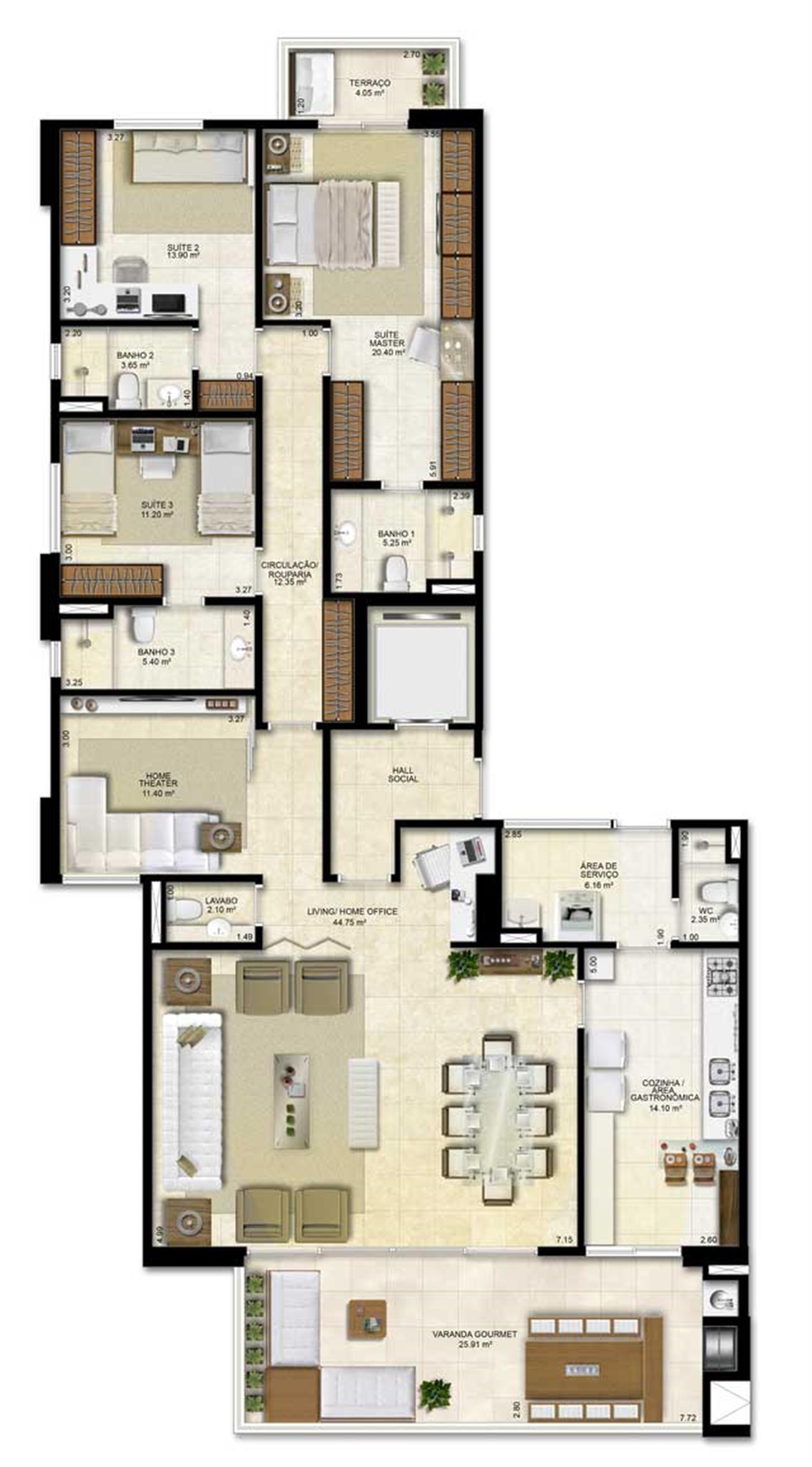 Opção de planta com 3 suítes e homme office 183 m² de área privativa | Vitrine Umarizal – Umarizal - Belém - Pará Opção de planta com 3 suítes e homme office 183 m² de área privativa | Vitrine Umarizal – Apartamento em Umarizal - Belém - Pará