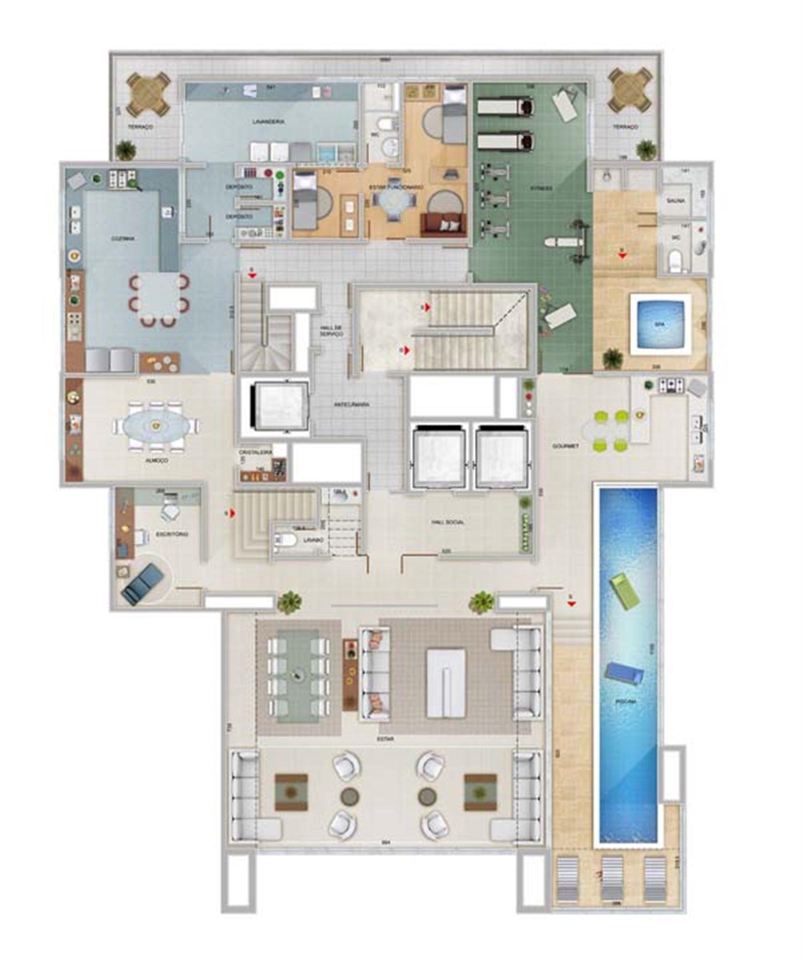 Planta Cobertura 1 | Olympus Ares – Apartamento	na  Vila da Serra - Nova Lima - Minas Gerais