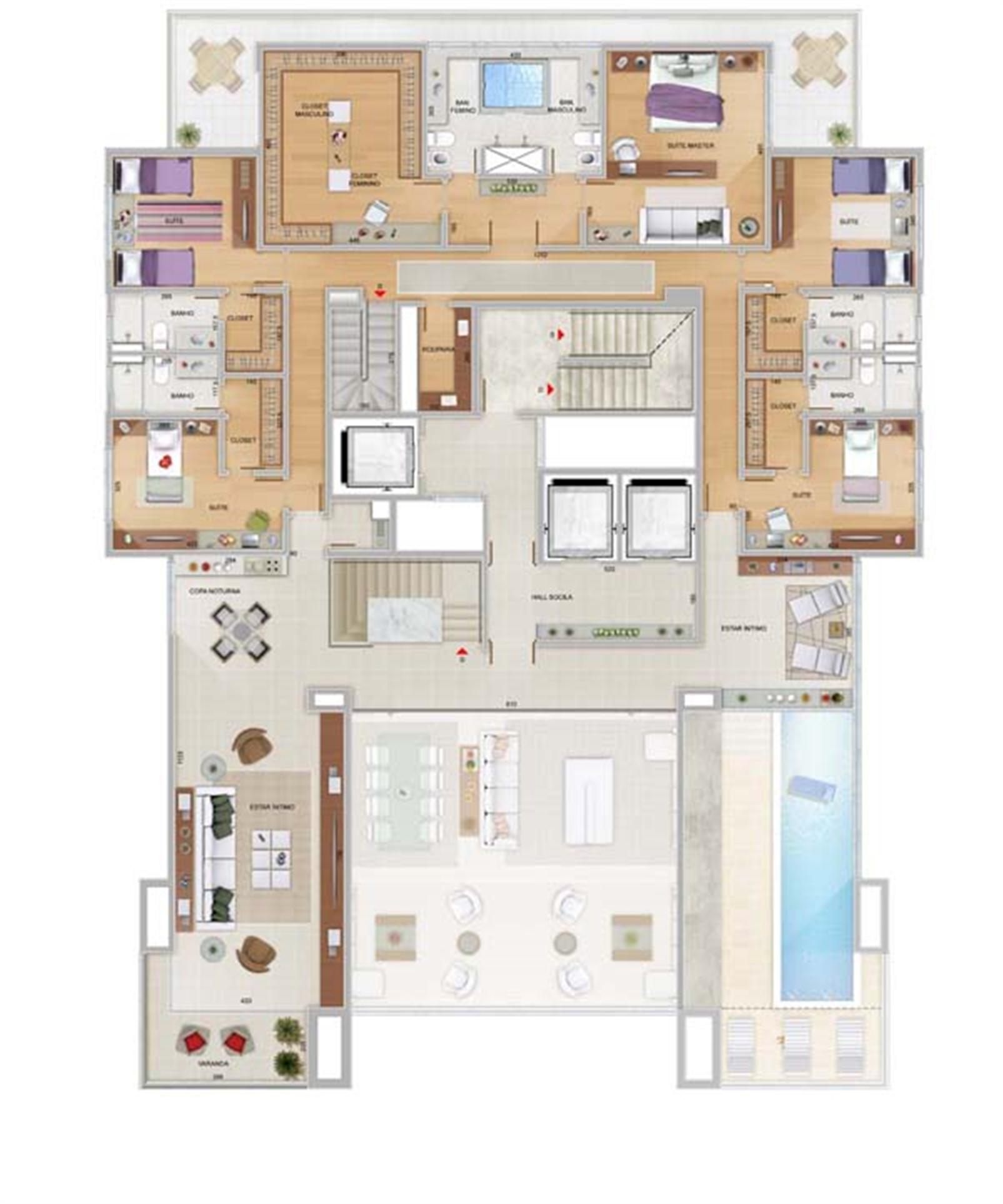 Planta Cobertura 2 | Olympus Ares – Apartamento	na  Vila da Serra - Nova Lima - Minas Gerais