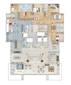 Planta Tipo 1 | Olympus Ares – Apartamento na  Vila da Serra - Nova Lima - Minas Gerais