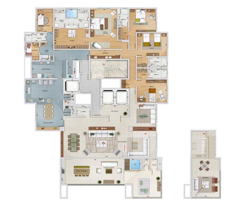 Planta Tipo Ímpares | Olympus Ares – Apartamento	na  Vila da Serra - Nova Lima - Minas Gerais