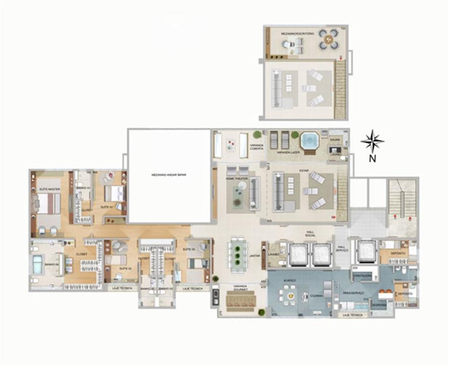 Planta Tipo Par - Gaia | Olympus - Cronos e Gaia – Vila da Serra - Nova Lima - Minas Gerais Planta Tipo Par - Gaia | Olympus - Cronos e Gaia – Apartamento na Vila da Serra - Nova Lima - Minas Gerais