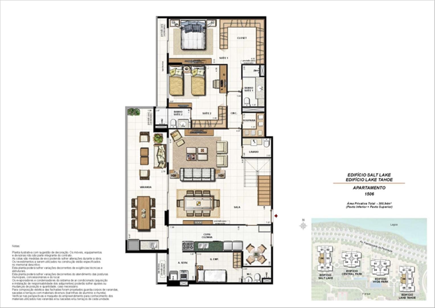 Ed. Salt Lake e Ed. Lake Tahoe - Cob. 300 m² (duplex - pav. inferior) | 360º On The Park – Apartamento na  Barra da Tijuca - Rio de Janeiro - Rio de Janeiro