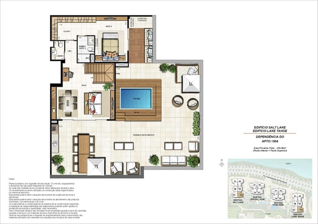 Ed. Salt Lake e Ed. Lake Tahoe - Cob. 353 m² (duplex - pav. superior) | 360º On The Park – Barra da Tijuca - Rio de Janeiro - Rio de Janeiro Ed. Salt Lake e Ed. Lake Tahoe - Cob. 353 m² (duplex - pav. superior) | 360º On The Park – Apartamento na Barra da Tijuca - Rio de Janeiro - Rio de Janeiro