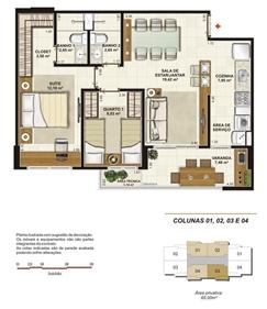 Planta tipo 65 m² | Jardim de Provence – Apartamento em  Altos do Calhau - São Luís - Maranhão