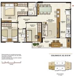 Planta tipo 77 m² | Jardim de Provence – Apartamento em  Altos do Calhau - São Luís - Maranhão