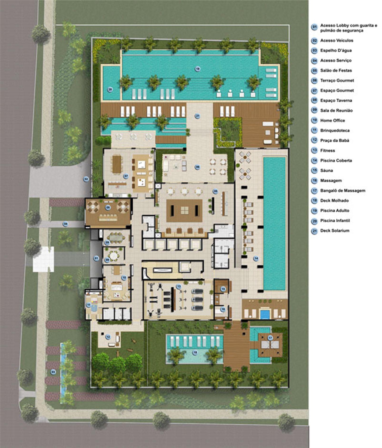 Planta Implantação Pav. Lazer | Mandarim Belém – Umarizal - Belém - Pará Planta Implantação Pav. Lazer | Mandarim Belém – Apartamento em Umarizal - Belém - Pará