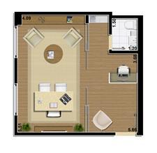 Planta Sala comercial 34 m² | Mirai – Salas Comerciais em  Umarizal  - Belém - Pará