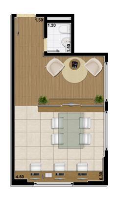 Planta Sala comercial 37 m² | Mirai – Salas Comerciais em  Umarizal  - Belém - Pará