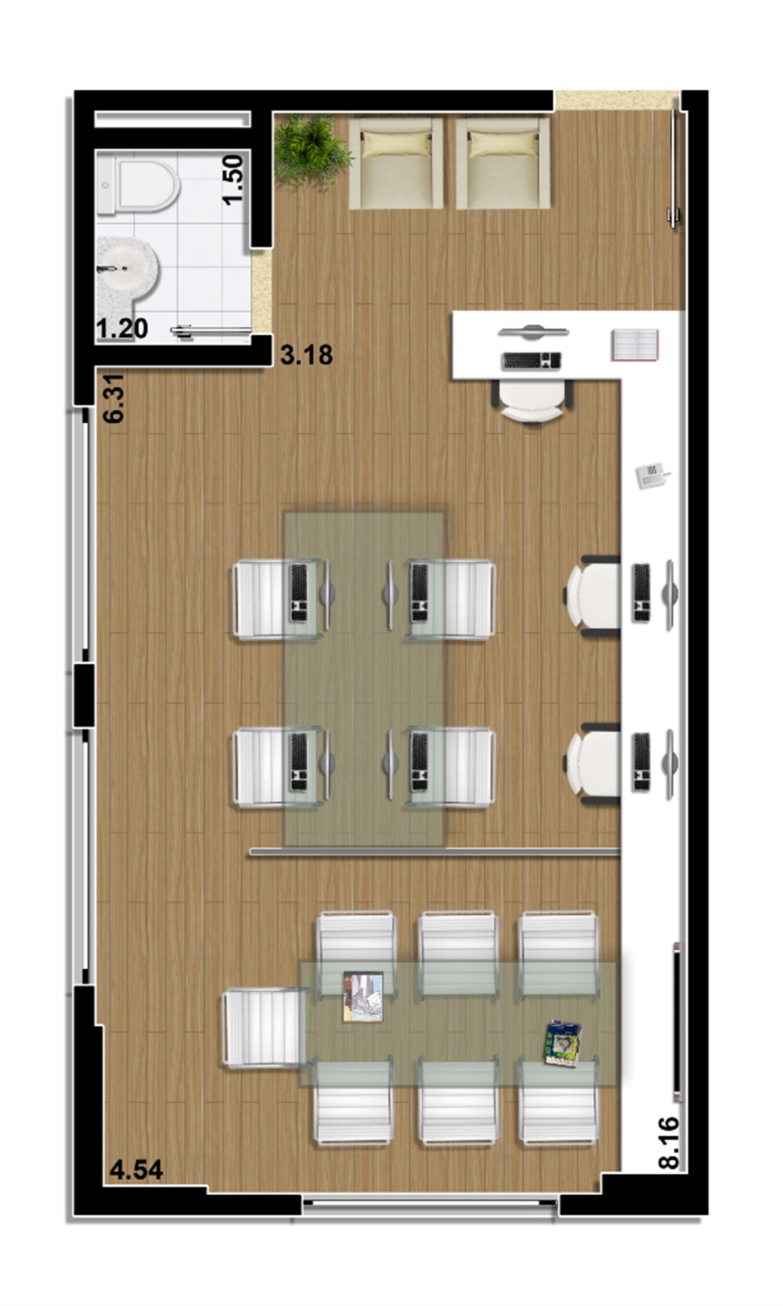 Planta Sala comercial 41 m² | Mirai – Umarizal - Belém - Pará Planta Sala comercial 41 m² | Mirai – Salas Comerciais em Umarizal - Belém - Pará