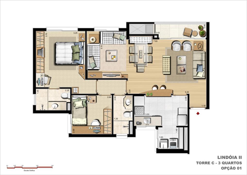 83 m² privativos Opção Living Estendido | Cennario Lindóia – Jardim Lindóia - Porto Alegre - Rio Grande do Sul 83 m² privativos Opção Living Estendido | Cennario Lindóia – Apartamento no Jardim Lindóia - Porto Alegre - Rio Grande do Sul