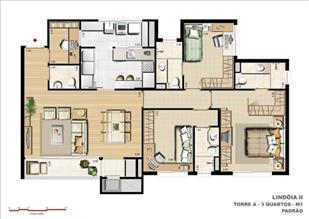 113 m² privativos   3 Suítes + Gabinete + Lavabo   Padrão | Cennario Lindóia – Apartamento no  Jardim Lindóia - Porto Alegre - Rio Grande do Sul