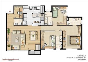 113 m² privativos   Opção Sugestão de Decoração | Cennario Lindóia – Apartamento no  Jardim Lindóia - Porto Alegre - Rio Grande do Sul