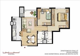 62 m² privativos – Planta Padrão – 2 Dormitórios sendo 1 Suíte | Gran Vita Clube Residencial – Apartamento  Próximo ao Iguatemi - Porto Alegre - Rio Grande do Sul