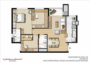 74 m² privativos – Opção 2 Dormitórios sendo 1 Suíte Master | Gran Vita Clube Residencial – Apartamento  Próximo ao Iguatemi - Porto Alegre - Rio Grande do Sul
