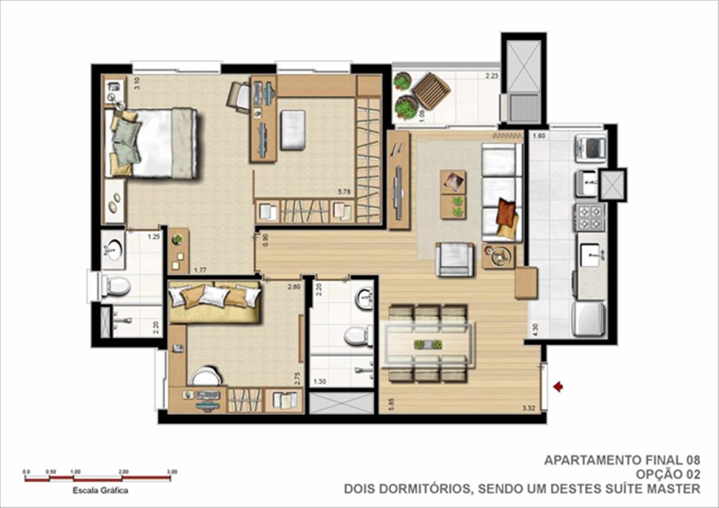 74 m² privativos – Opção 2 Dormitórios sendo 1 Suíte Master | Gran Vita Clube Residencial – Próximo ao Iguatemi - Porto Alegre - Rio Grande do Sul 74 m² privativos – Opção 2 Dormitórios sendo 1 Suíte Master | Gran Vita Clube Residencial – Apartamento Próximo ao Iguatemi - Porto Alegre - Rio Grande do Sul