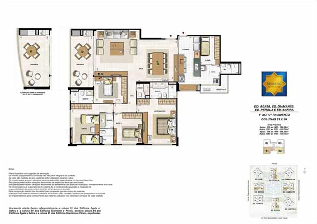 Planta referente às colunas 01 e 04 dos blocos 01,03,05 e 07 | Majestic – Cidade Jardim - Rio de Janeiro - Rio de Janeiro Planta referente às colunas 01 e 04 dos blocos 01,03,05 e 07 | Majestic – Apartamento no Cidade Jardim - Rio de Janeiro - Rio de Janeiro