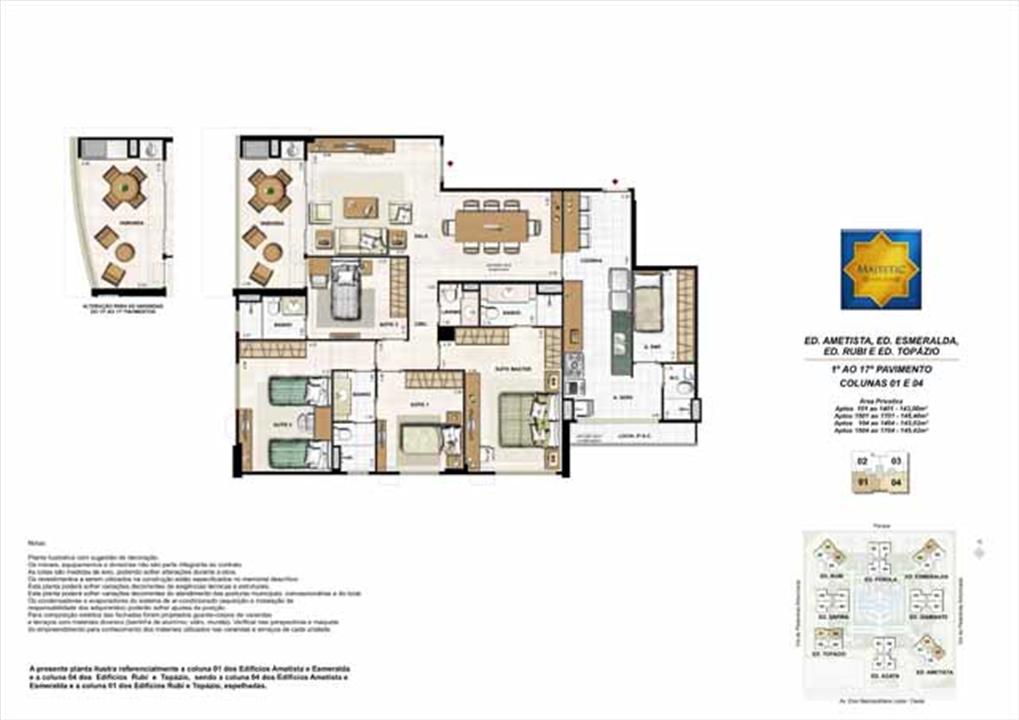 Planta referente às colunas 01 e 04 dos blocos 02, 04, 06 e 08 | Majestic – Cidade Jardim - Rio de Janeiro - Rio de Janeiro Planta referente às colunas 01 e 04 dos blocos 02, 04, 06 e 08 | Majestic – Apartamento no Cidade Jardim - Rio de Janeiro - Rio de Janeiro
