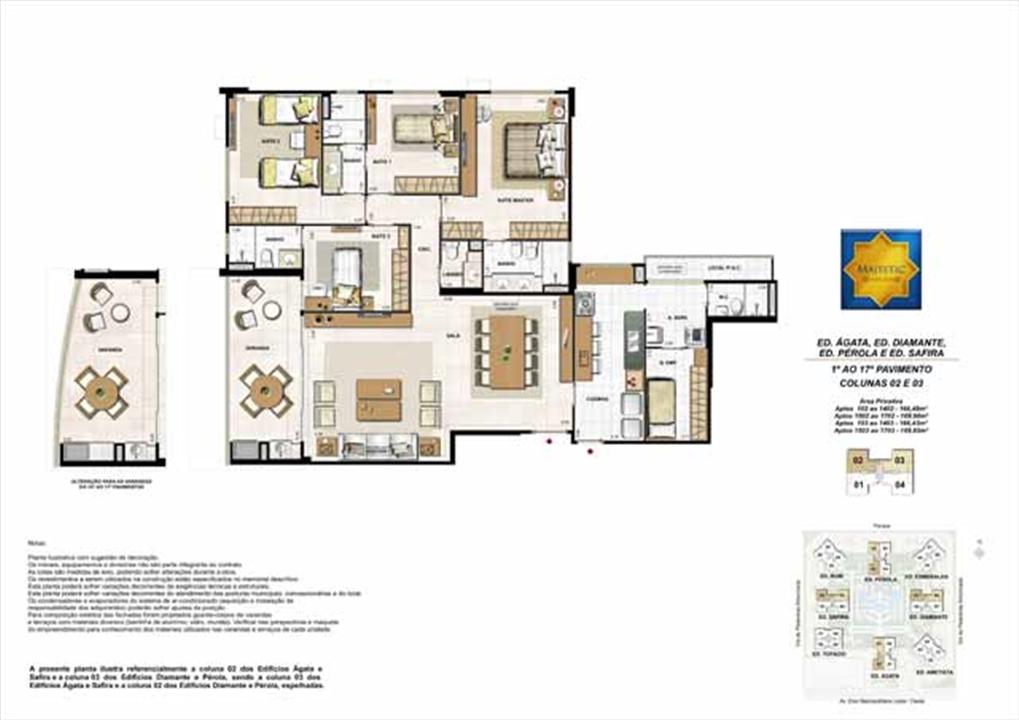 Planta referente às colunas 02 e 03 dos blocos 01, 03, 05 e 07 | Majestic – Cidade Jardim - Rio de Janeiro - Rio de Janeiro Planta referente às colunas 02 e 03 dos blocos 01, 03, 05 e 07 | Majestic – Apartamento no Cidade Jardim - Rio de Janeiro - Rio de Janeiro