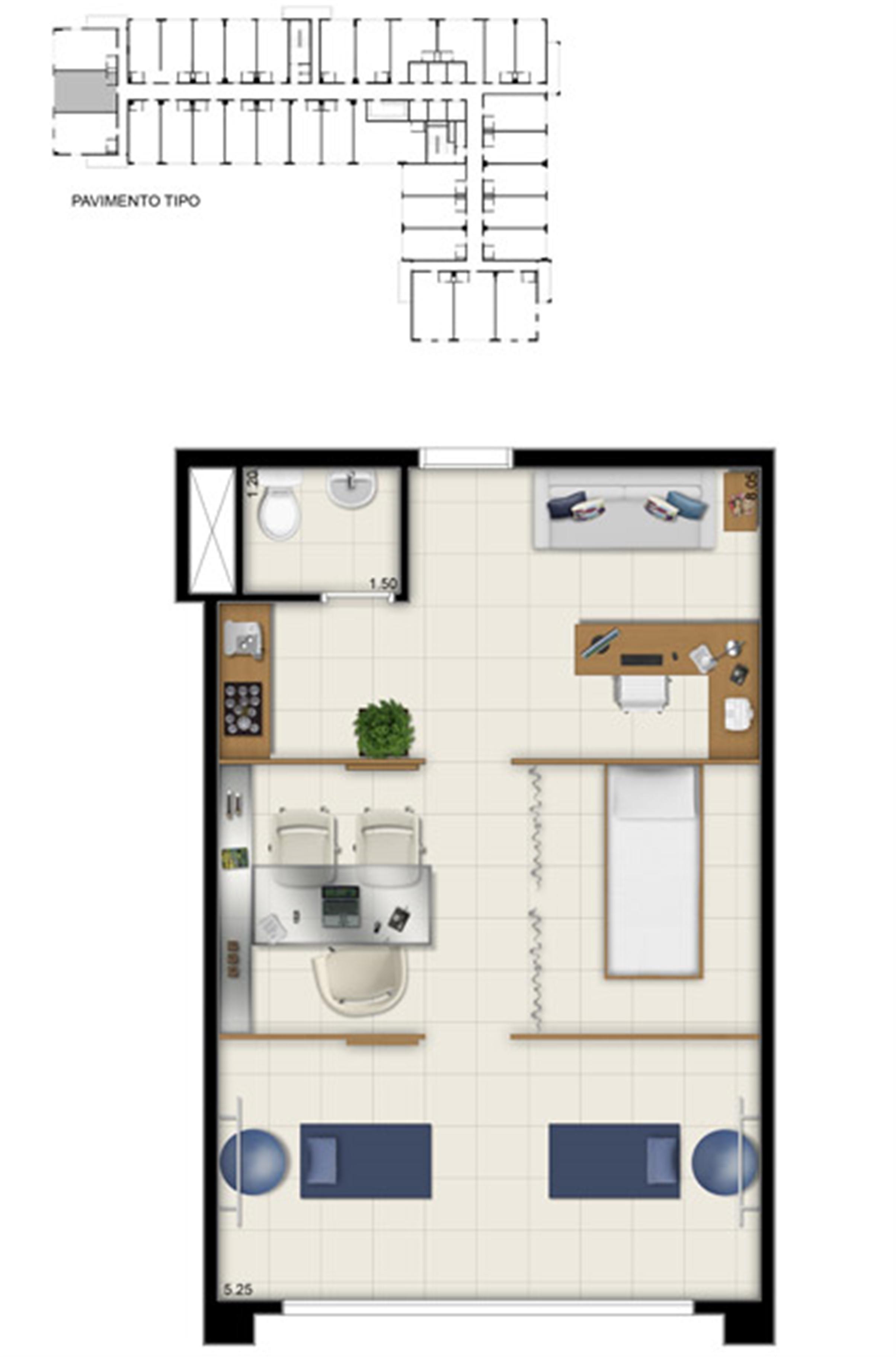 Planta da sala comercial 45 m² | Pátio Jardins – Salas Comerciais em  Altos do Calhau - São Luís - Maranhão