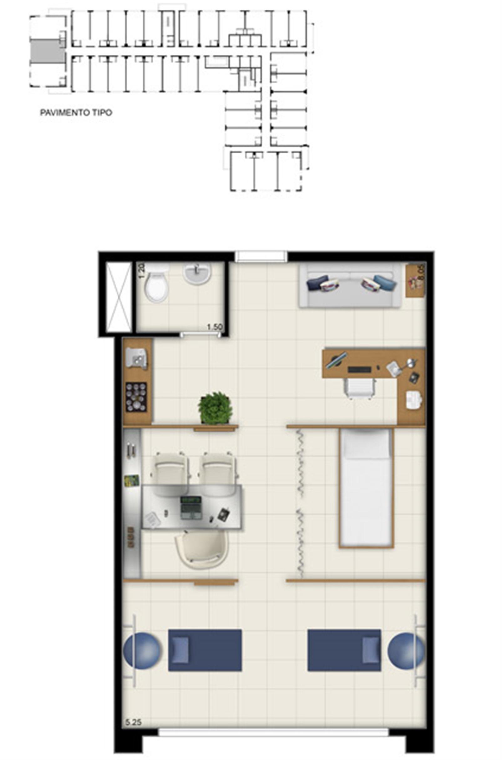 Planta da sala comercial 45 m² | Pátio Jardins – Altos do Calhau - São Luís - Maranhão Planta da sala comercial 45 m² | Pátio Jardins – Salas Comerciais em Altos do Calhau - São Luís - Maranhão