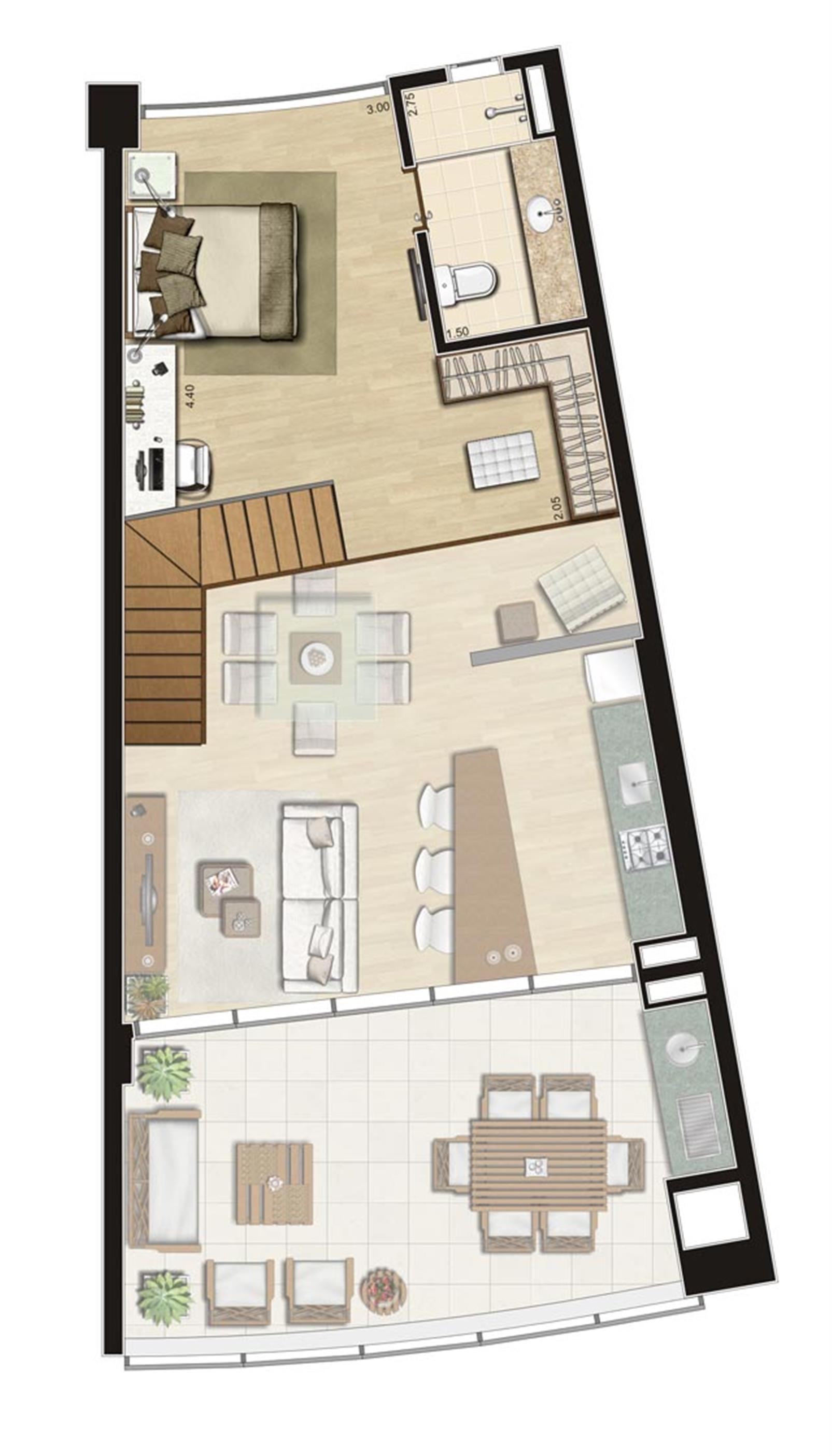 Duplex de 111m² privativos Superior | Thera Residence – Berrini - São Paulo - São Paulo Duplex de 111m² privativos Superior | Thera Residence – Apartamento na Berrini - São Paulo - São Paulo