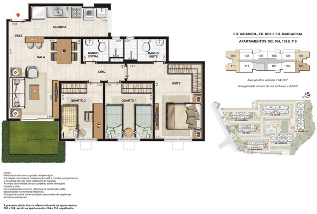 Imagem Planta | Floris Bosque Residencial – Jacarepaguá - Rio de Janeiro - Rio de Janeiro Imagem Planta | Floris Bosque Residencial – Apartamento em Jacarepaguá - Rio de Janeiro - Rio de Janeiro