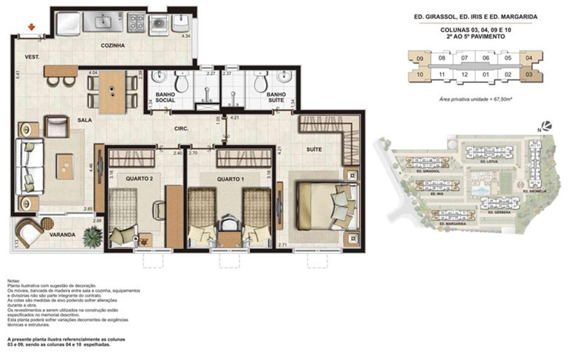 Imagem Planta | Floris Bosque Residencial – Jacarepaguá - Rio de Janeiro - Rio de Janeiro Imagem Planta | Floris Bosque Residencial – Apartamento em Jacarepaguá - Rio de Janeiro - Rio de Janeiro
