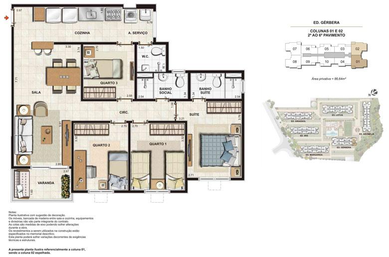 Imagem Planta | Floris Bosque Residencial – Apartamento em  Jacarepaguá - Rio de Janeiro - Rio de Janeiro