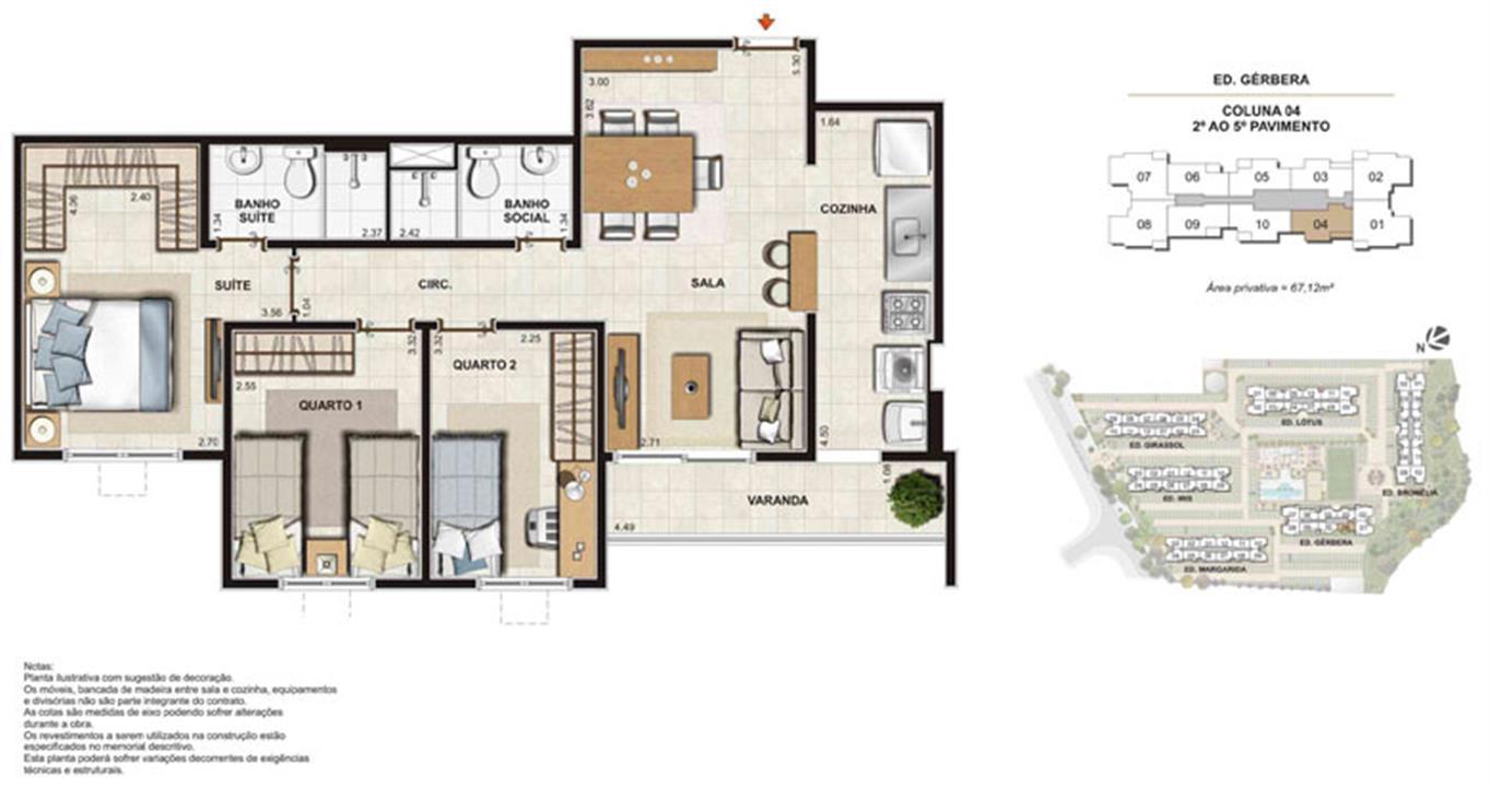 Imagem Planta | Floris Bosque Residencial – Jacarepaguá - Rio de Janeiro - Rio de Janeiro Imagem Planta | Floris Bosque Residencial – Apartamento em Jacarepaguá - Rio de Janeiro - Rio de Janeiro