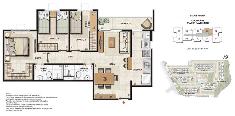 Imagem Planta | Floris Bosque Residencial – Apartamento em  Jacarepaguá - Rio de Janeiro - Rio de Janeiro