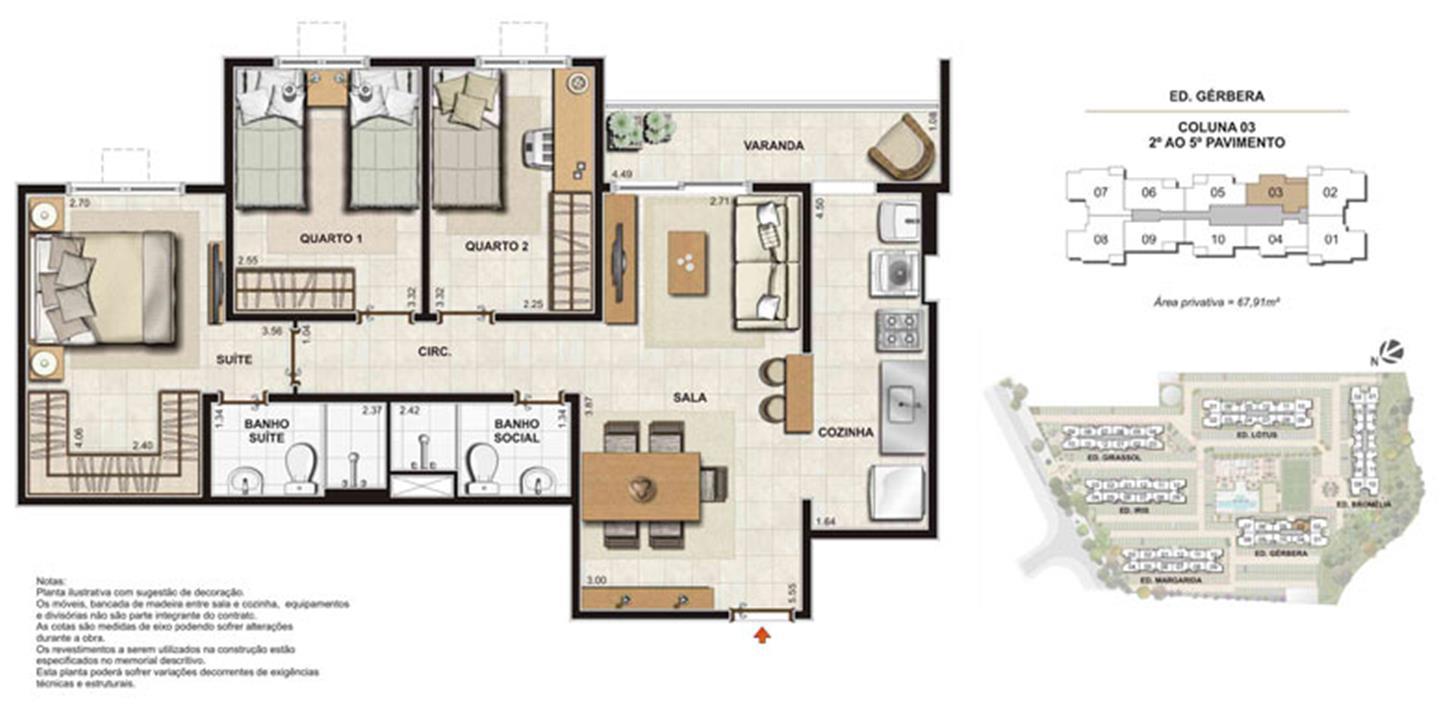 Imagem Planta | Floris Bosque Residencial – Jacarepaguá - Rio de Janeiro - Rio de Janeiro Imagem Planta | Floris Bosque Residencial – Apartamento em Jacarepaguá - Rio de Janeiro - Rio de Janeiro
