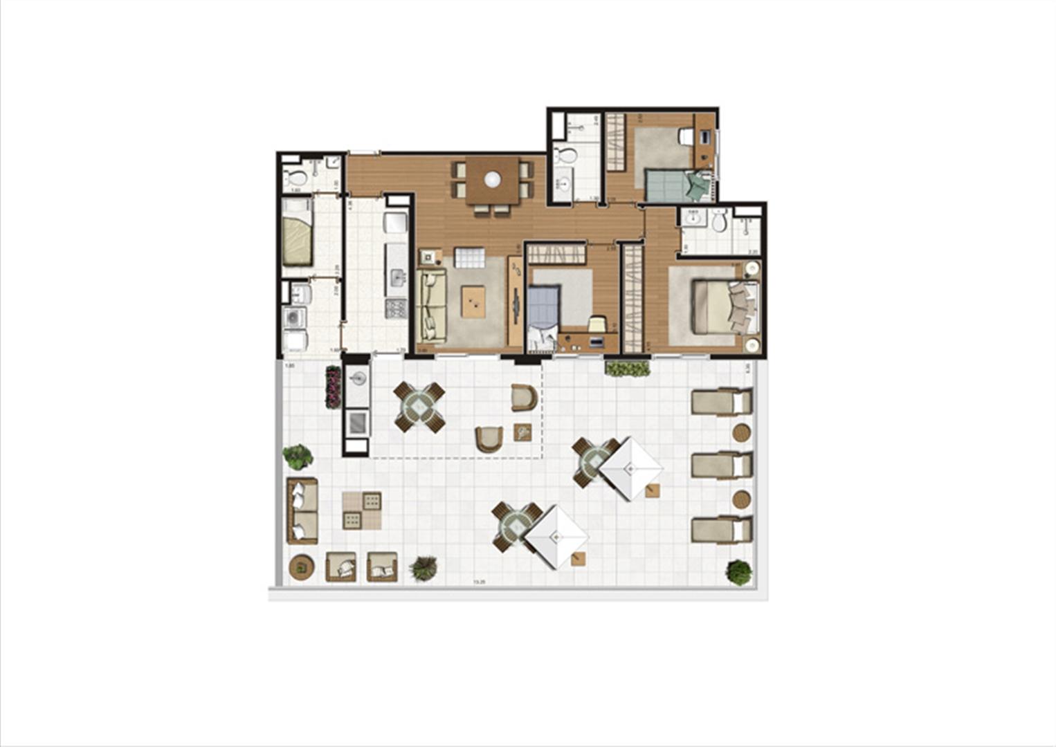 Planta Terrazzo de 170 m² privativos  | Luzes da Mooca - Portale Mattino – Apartamento na  Mooca - São Paulo - São Paulo