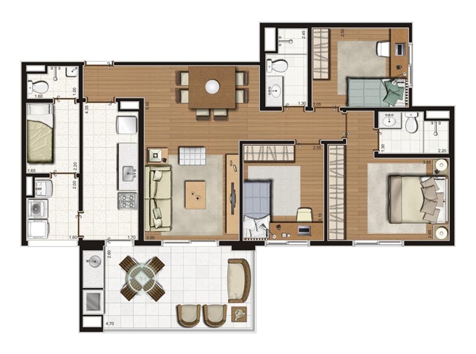 Planta-tipo apartamento 100 m² privativos 3 dorms. (1 suíte) | Luzes da Mooca - Portale Mattino – Mooca - São Paulo - São Paulo Planta-tipo apartamento 100 m² privativos 3 dorms. (1 suíte) | Luzes da Mooca - Portale Mattino – Apartamento na Mooca - São Paulo - São Paulo