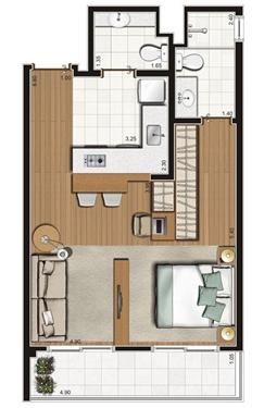 Planta-tipo apartamento de 46 m² privativos ? finais 1 e 8 | Luzes da Mooca - Spazio Lume – Apartamento na  Mooca - São Paulo - São Paulo