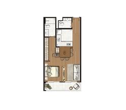 Planta-tipo apartamento de 50 m² privativos ? finais 2 e 7 | Luzes da Mooca - Spazio Lume – Apartamento na  Mooca - São Paulo - São Paulo
