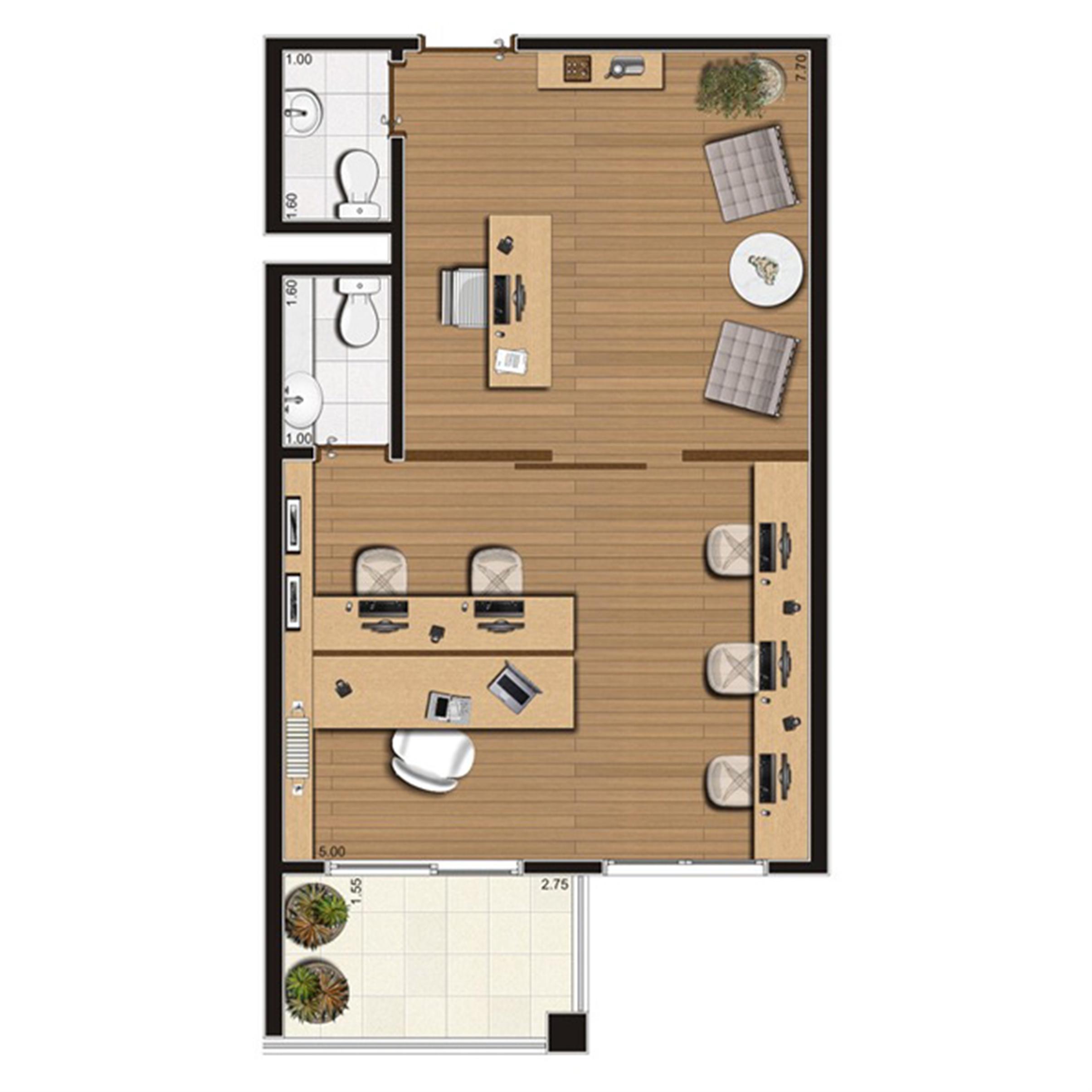 Sala comercial de 46 m² privativos – Finais 2 a 4, 7 e 8, 11 a 15, 17 a 23 | Luzes da Mooca - Atrio Giorno – Salas Comerciais na  Mooca - São Paulo - São Paulo